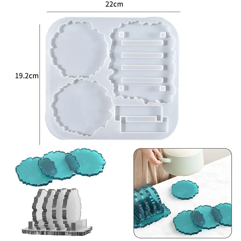 Moule en Silicone pour Résine - Grand Plateau Rectangulaire pour Thé, Sous-Verre
