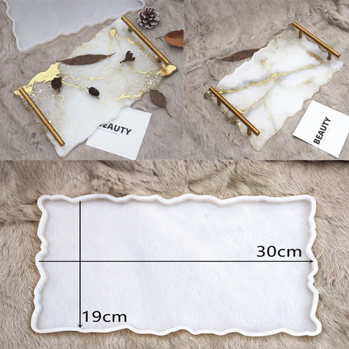 Moule en Silicone pour Résine - Grand Plateau Rectangulaire pour Thé, Sous-Verre