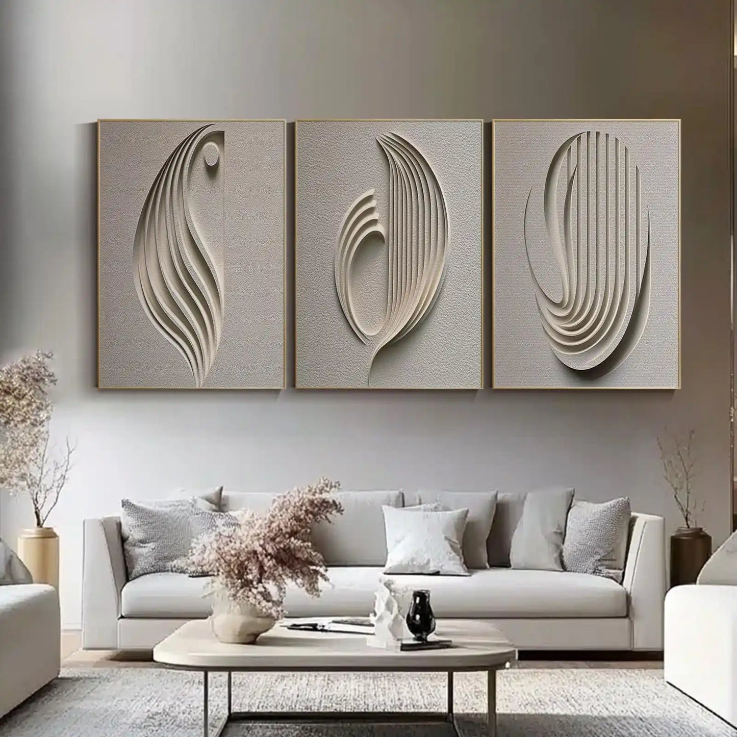 Art Abstrait Minimaliste Wabi-Sabi Japonais – Peinture sur Toile pour Salon