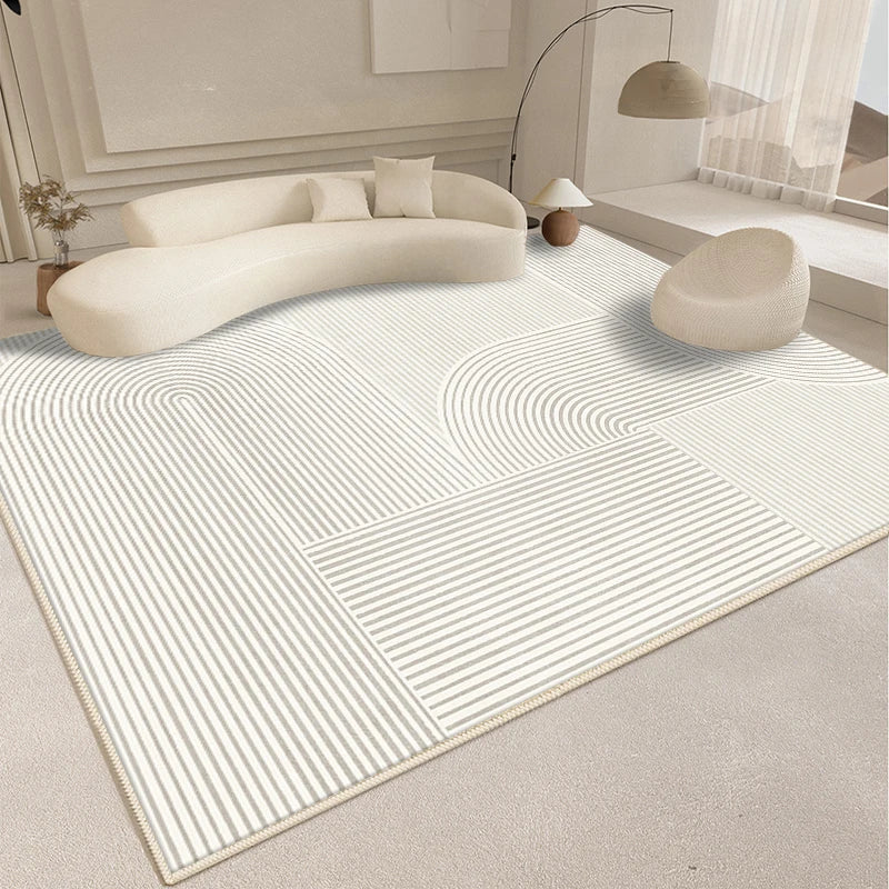 Tapis Fluffy et Doux pour Chambre avec Design Abstrait - Tapis Épais pour le Sol