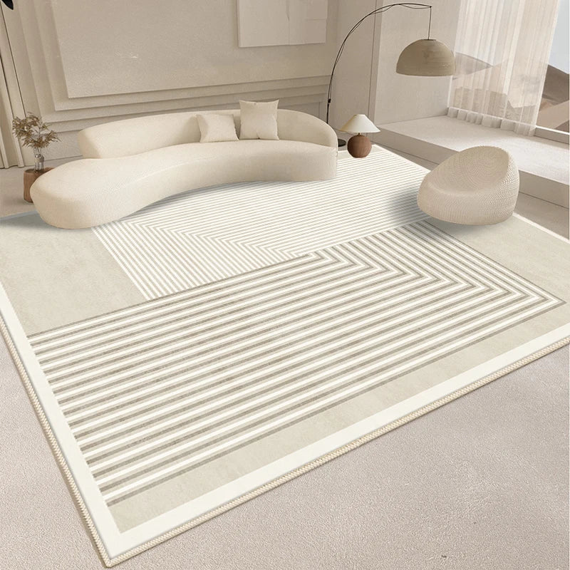 Tapis Fluffy et Doux pour Chambre avec Design Abstrait - Tapis Épais pour le Sol