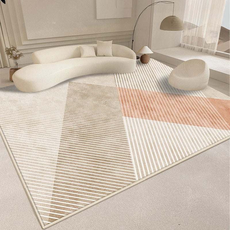 Tapis Fluffy et Doux pour Chambre avec Design Abstrait - Tapis Épais pour le Sol