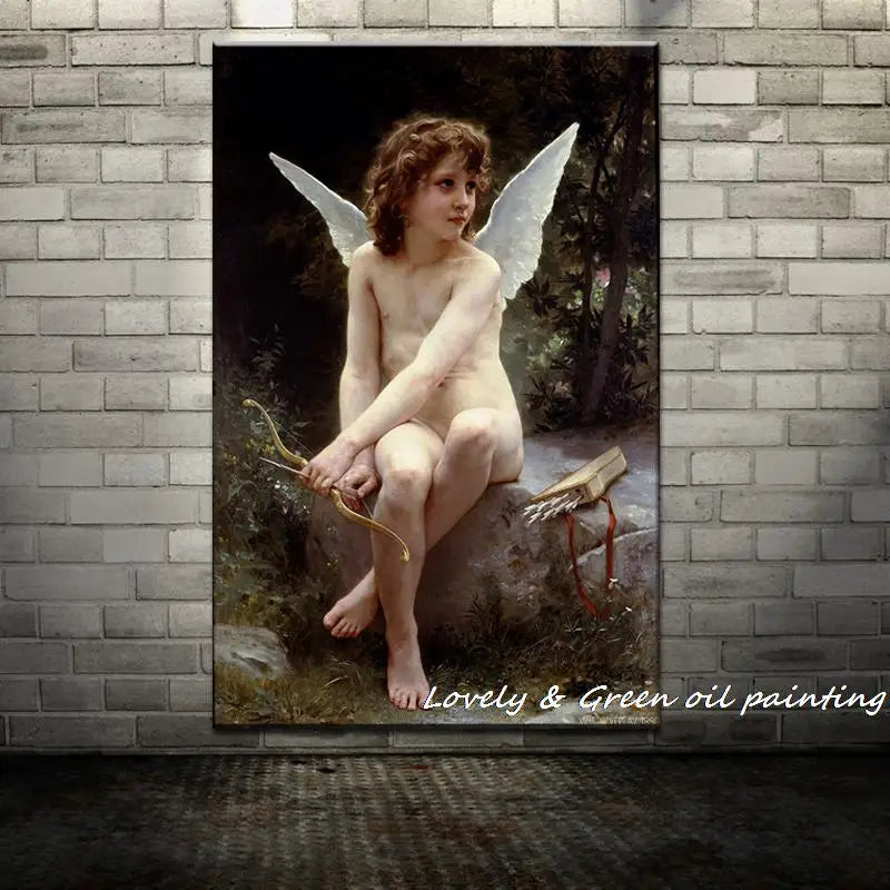Peinture à l'huile "Love on the Look Out" de William Adolphe Bouguereau sur toile