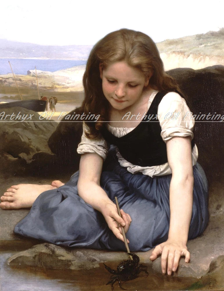 Peinture à l'huile "Love on the Look Out" de William Adolphe Bouguereau sur toile
