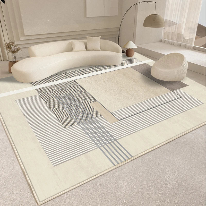 Tapis Fluffy et Doux pour Chambre avec Design Abstrait - Tapis Épais pour le Sol