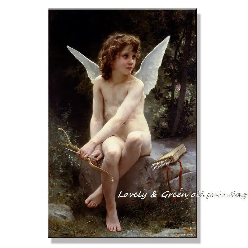 Peinture à l'huile "Love on the Look Out" de William Adolphe Bouguereau sur toile