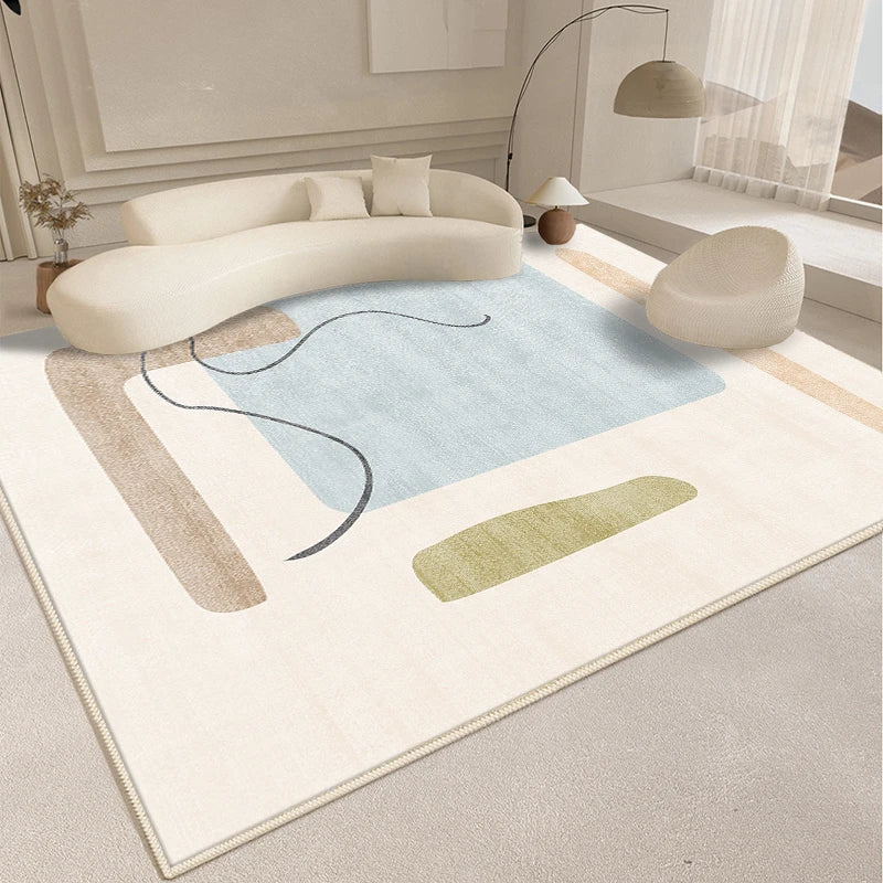 Tapis Fluffy et Doux pour Chambre avec Design Abstrait - Tapis Épais pour le Sol