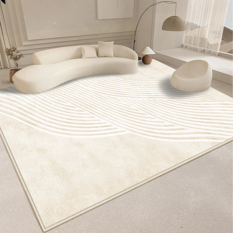Tapis Fluffy et Doux pour Chambre avec Design Abstrait - Tapis Épais pour le Sol
