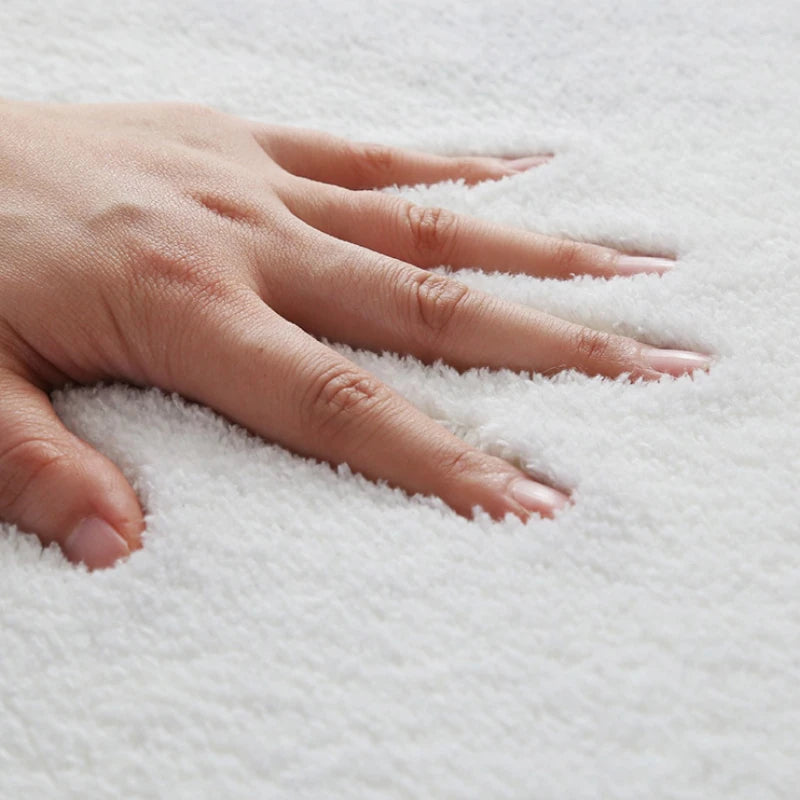 Tapis Fluffy et Doux pour Chambre avec Design Abstrait - Tapis Épais pour le Sol