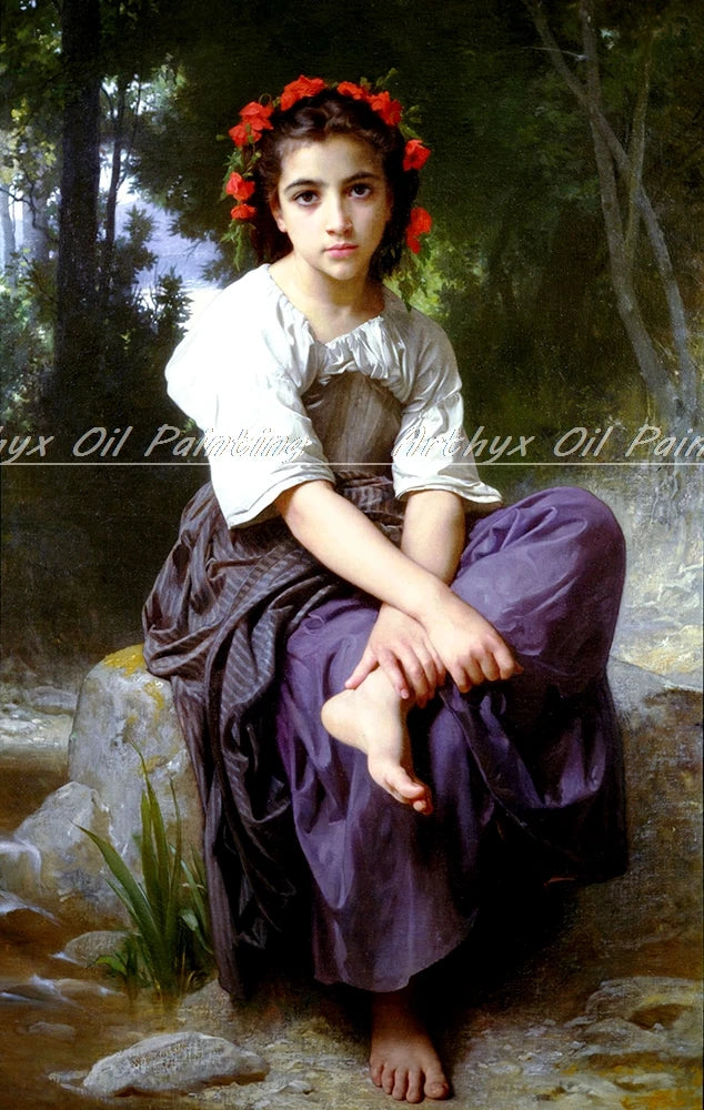 Peinture à l'huile "Love on the Look Out" de William Adolphe Bouguereau sur toile
