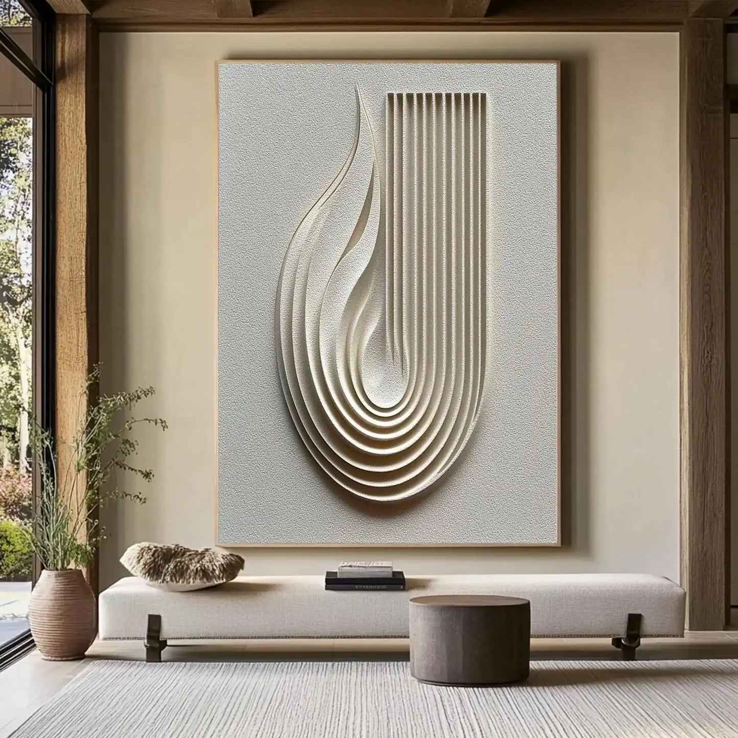 Art Abstrait Minimaliste Wabi-Sabi Japonais – Peinture sur Toile pour Salon