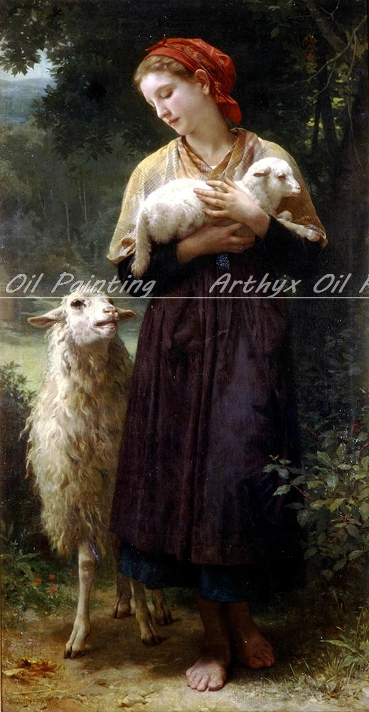 Peinture à l'huile "Love on the Look Out" de William Adolphe Bouguereau sur toile
