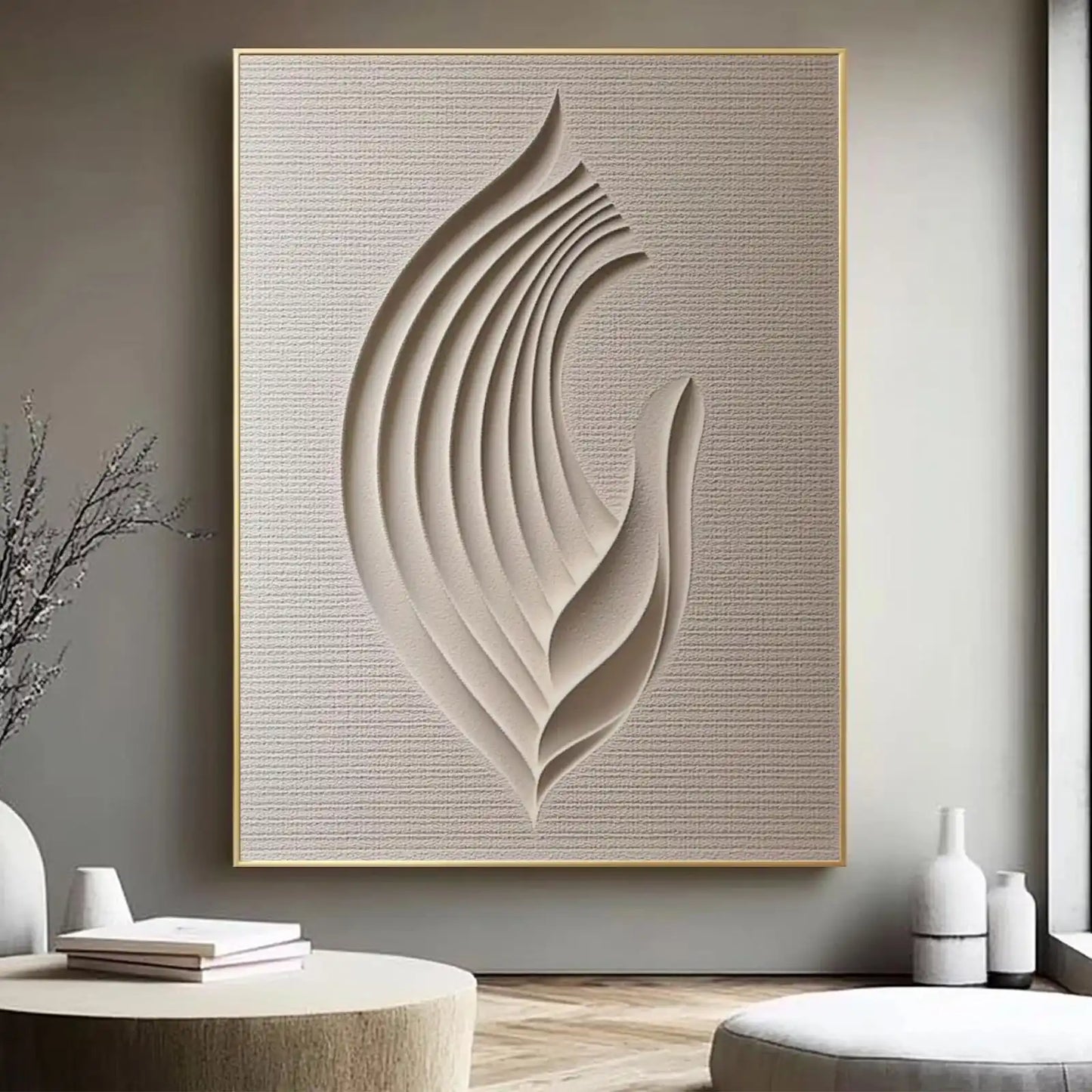 Art Abstrait Minimaliste Wabi-Sabi Japonais – Peinture sur Toile pour Salon