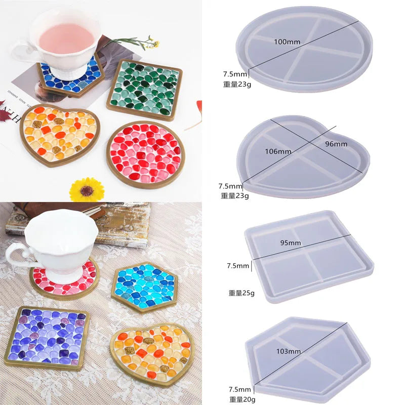 Moule en Silicone pour Résine - Grand Plateau Rectangulaire pour Thé, Sous-Verre