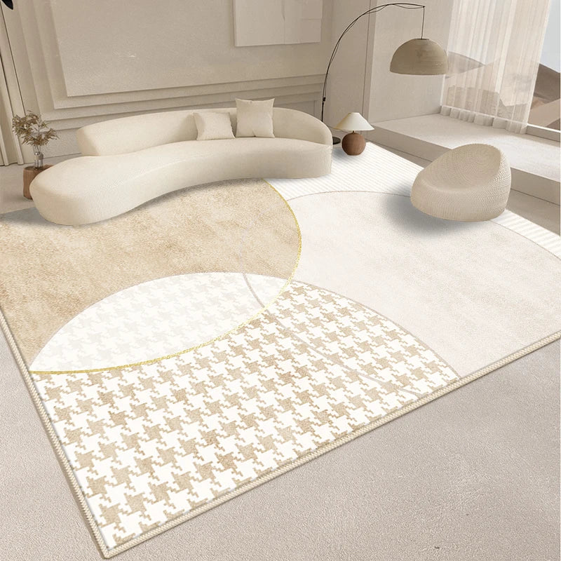 Tapis Fluffy et Doux pour Chambre avec Design Abstrait - Tapis Épais pour le Sol