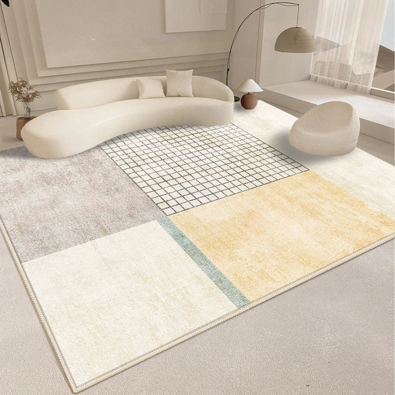 Tapis Fluffy et Doux pour Chambre avec Design Abstrait - Tapis Épais pour le Sol