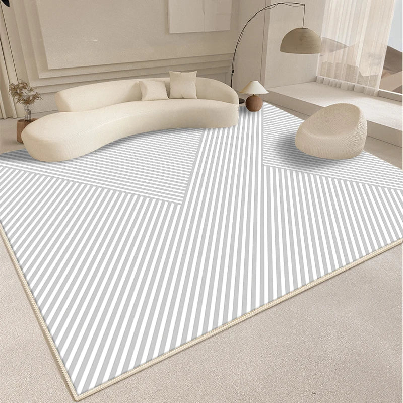 Tapis Fluffy et Doux pour Chambre avec Design Abstrait - Tapis Épais pour le Sol