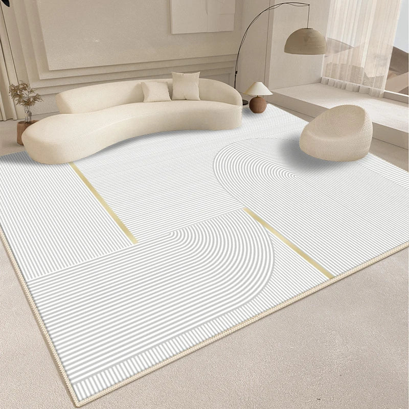 Tapis Fluffy et Doux pour Chambre avec Design Abstrait - Tapis Épais pour le Sol