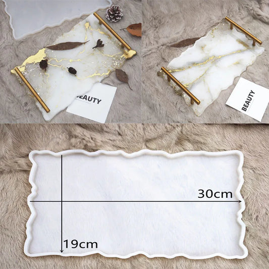 Moule en Silicone pour Résine - Grand Plateau Rectangulaire pour Thé, Sous-Verre