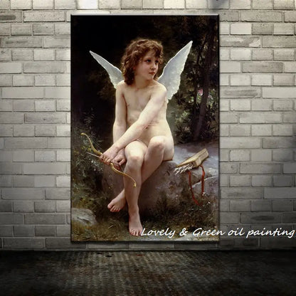 Peinture à l'huile "Love on the Look Out" de William Adolphe Bouguereau sur toile