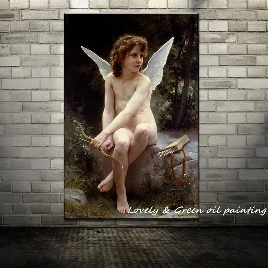 Peinture à l'huile "Love on the Look Out" de William Adolphe Bouguereau sur toile