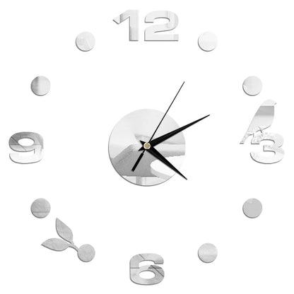 Horloge Décorative avec Stickers Miroir 3D - Quartz Silencieux pour Salon et Bureau