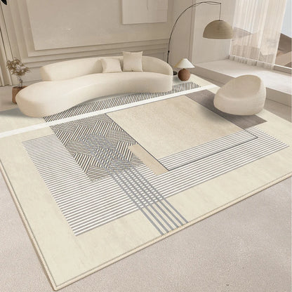 Tapis Fluffy et Doux pour Chambre avec Design Abstrait - Tapis Épais pour le Sol
