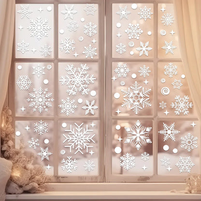 Sticker Mural Noël - Bonhomme de Neige, Flocon de Neige, Père Noël