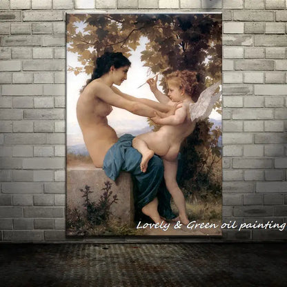Peinture à l'huile "Love on the Look Out" de William Adolphe Bouguereau sur toile