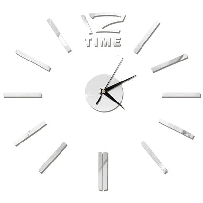 Horloge Décorative avec Stickers Miroir 3D - Quartz Silencieux pour Salon et Bureau