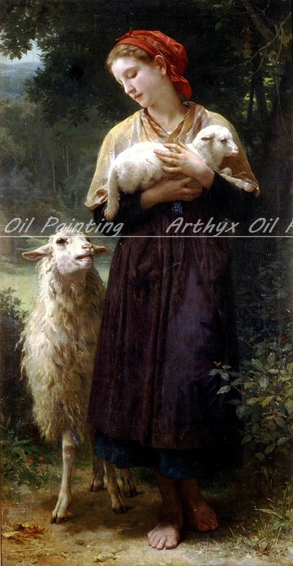 Peinture à l'huile "Love on the Look Out" de William Adolphe Bouguereau sur toile