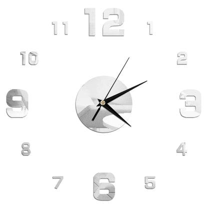 Horloge Décorative avec Stickers Miroir 3D - Quartz Silencieux pour Salon et Bureau