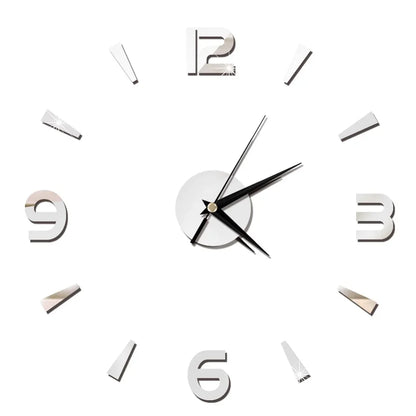 Horloge Décorative avec Stickers Miroir 3D - Quartz Silencieux pour Salon et Bureau