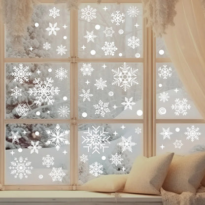 Sticker Mural Noël - Bonhomme de Neige, Flocon de Neige, Père Noël